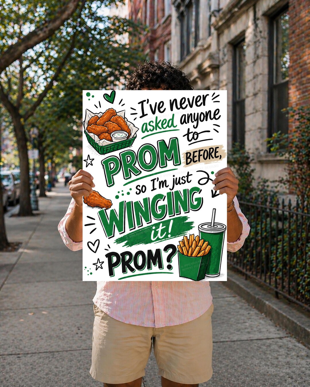 Chicken Wing Promposal Sign, I'm Just Winging It Prom Printable Poster ...