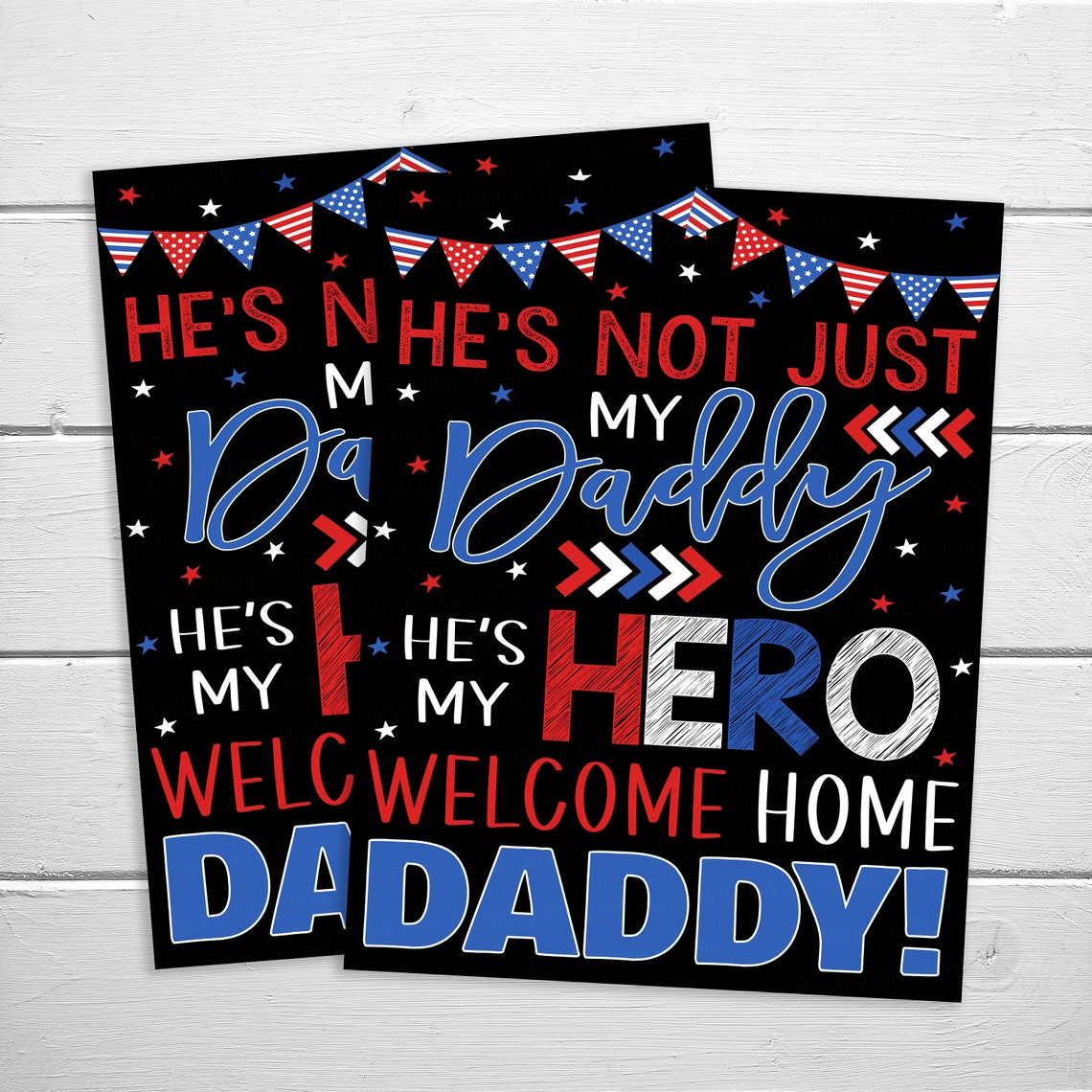 Welcome Home Daddy Sign, Instant Download Military Deployment ...