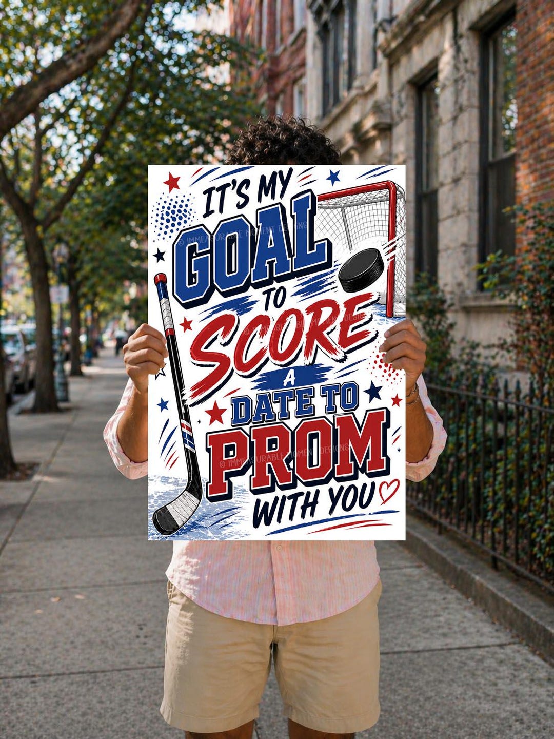 Promposal Sign Track Hockey Promposal Sign, It's My Goal to Score Prom Poster, Ice Hockey ...
