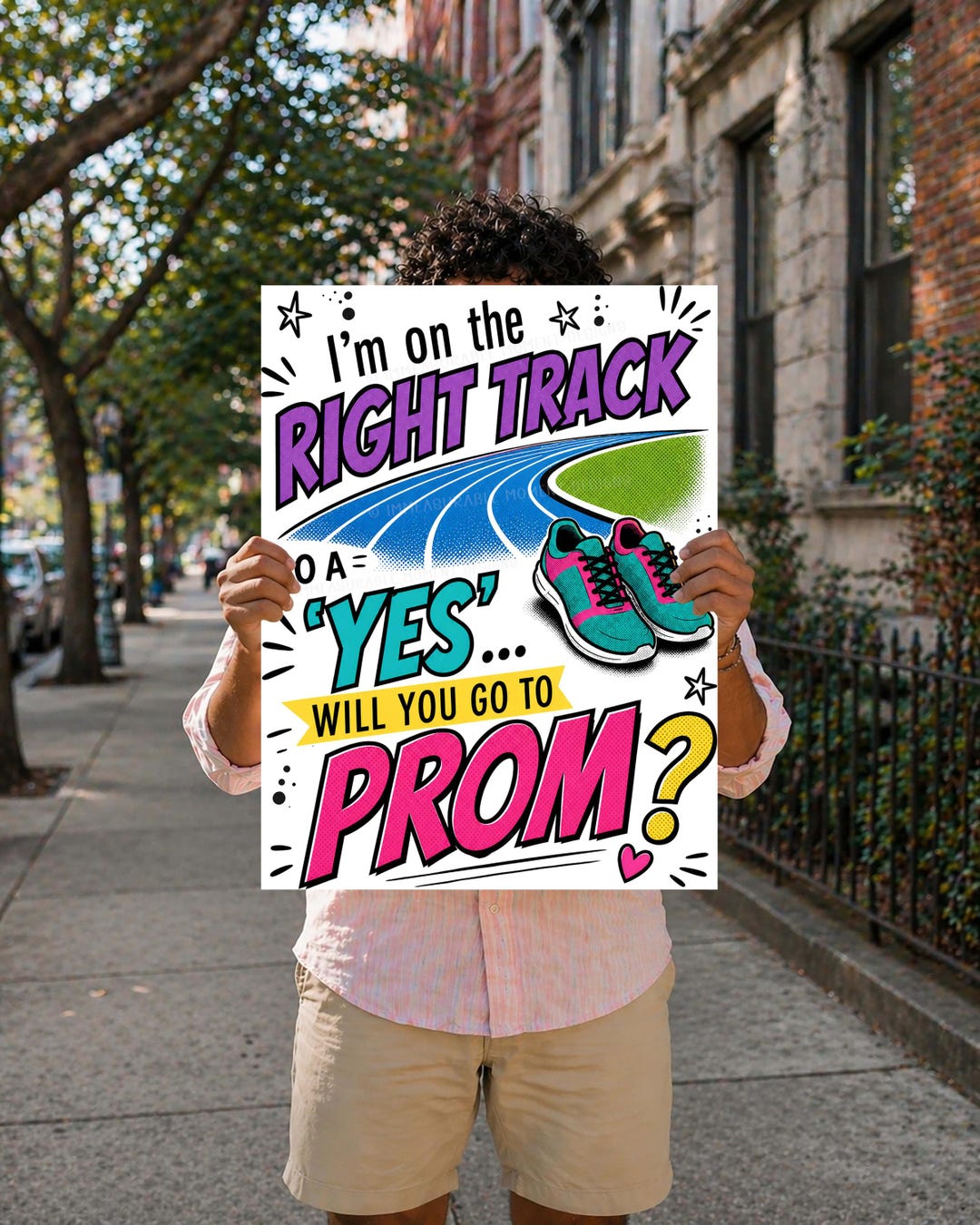 Promposal Sign Track Track Promposal Sign, I'm on the Right Track to A Yes Prom Poster, Team ...