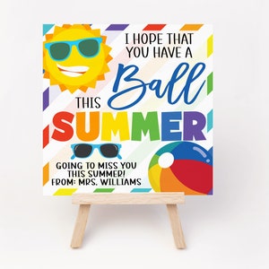 Ball Geschenkanhänger, Sommer Motiv, Schulende, Klassenzimmer Schüler Lehrer Klassenkamerad Volontär Kita Mitarbeiter Strand Ball Squishy Fidget Spielzeug Bild 3