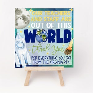 Space Teacher Appreciation Week Gift Tags, Out Of This World Outer Space Theme, Teacher Staff School Printable Editable Template PTA PTO image 3