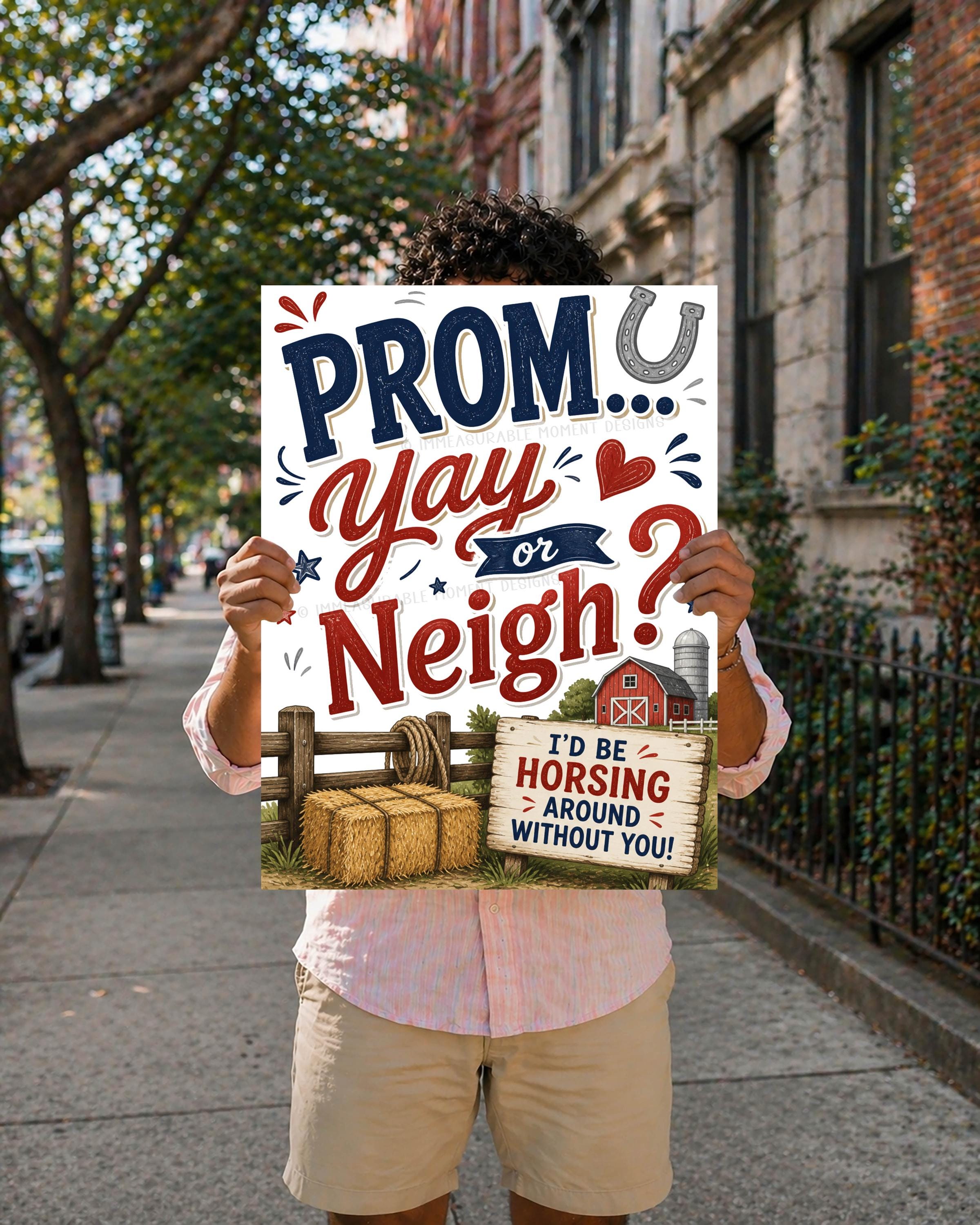 Horse Promposal Sign, Yay or Neigh Prom Poster, Horse Themed Prom ...
