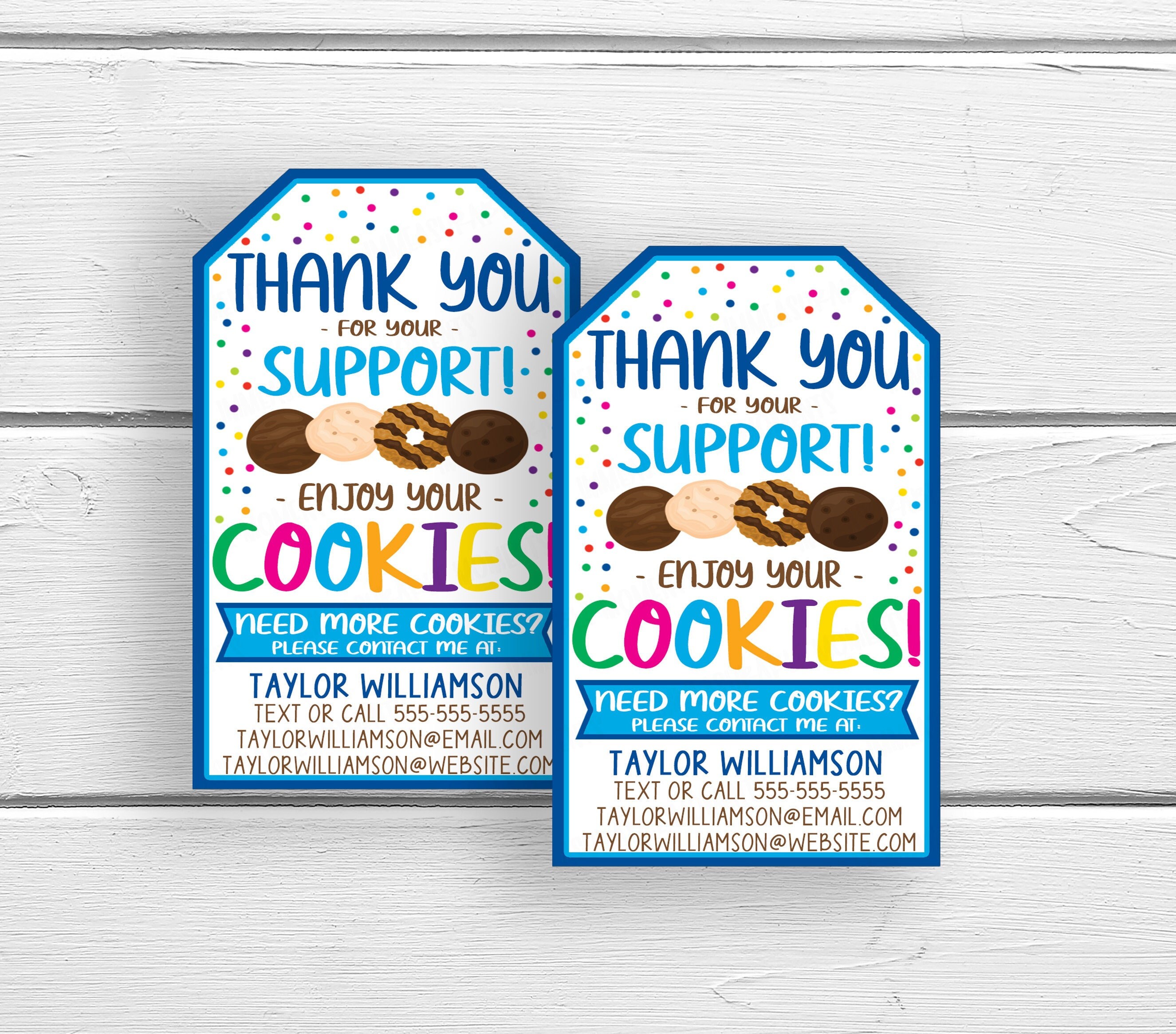 Scout Cookie Thank You Tags Editable Girl Cookie Troop Booth - Etsy