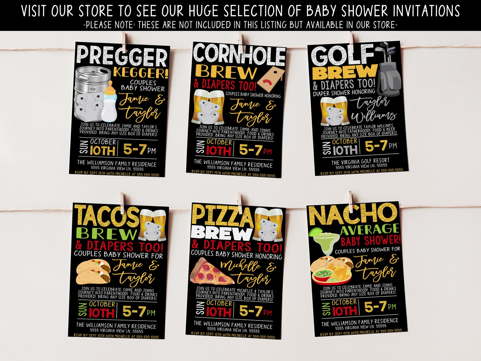 Tacos and Beer Baby Shower Invitation Dad Diaper Party Etsy