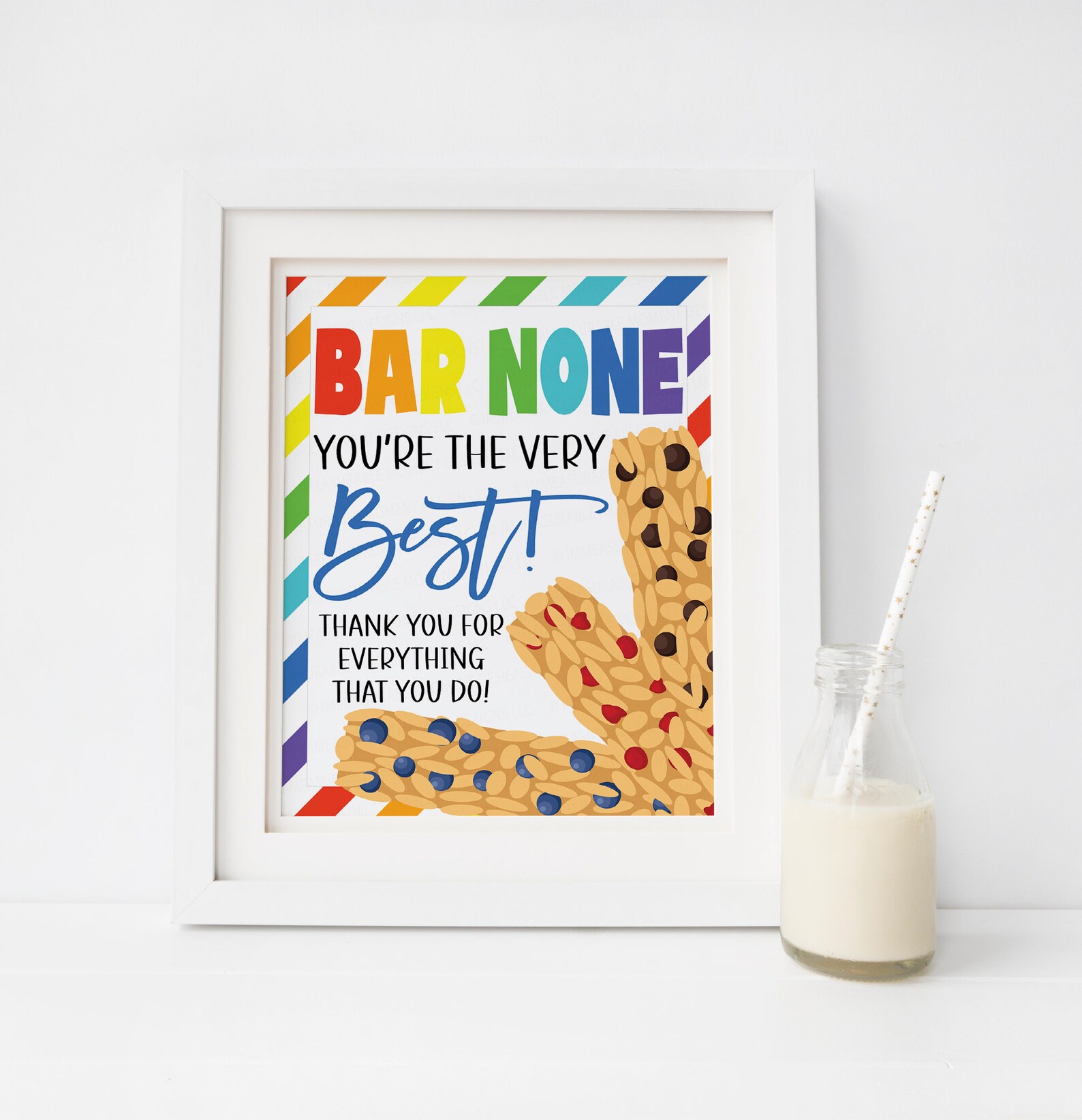 Granola Bar Sign Bar None You're the Best Employee Staff Etsy