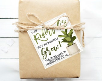 Pop-by Tags, Your Referral's Help My Business, Real Estate Marketing, Client Appreciation, Referral Marketing, Editable Gift Tag, Printable