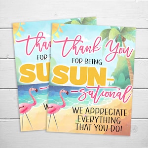 Beach Thank You Sign, Sun-sational Hawaiian Tropical Beach Theme Decor, Teacher Staff Employee Nurse Volunteer Appreciation Printable Poster