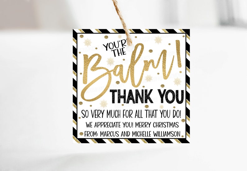 You're the Balm Gift Tag Christmas Appreciation Teacher - Etsy