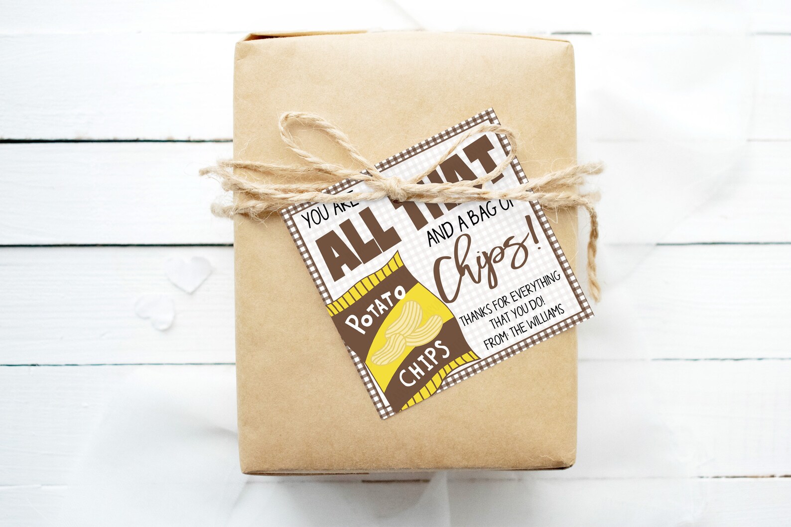 Chips Gift Tags Editable Appreciation Gift Tag DIY You Are Etsy