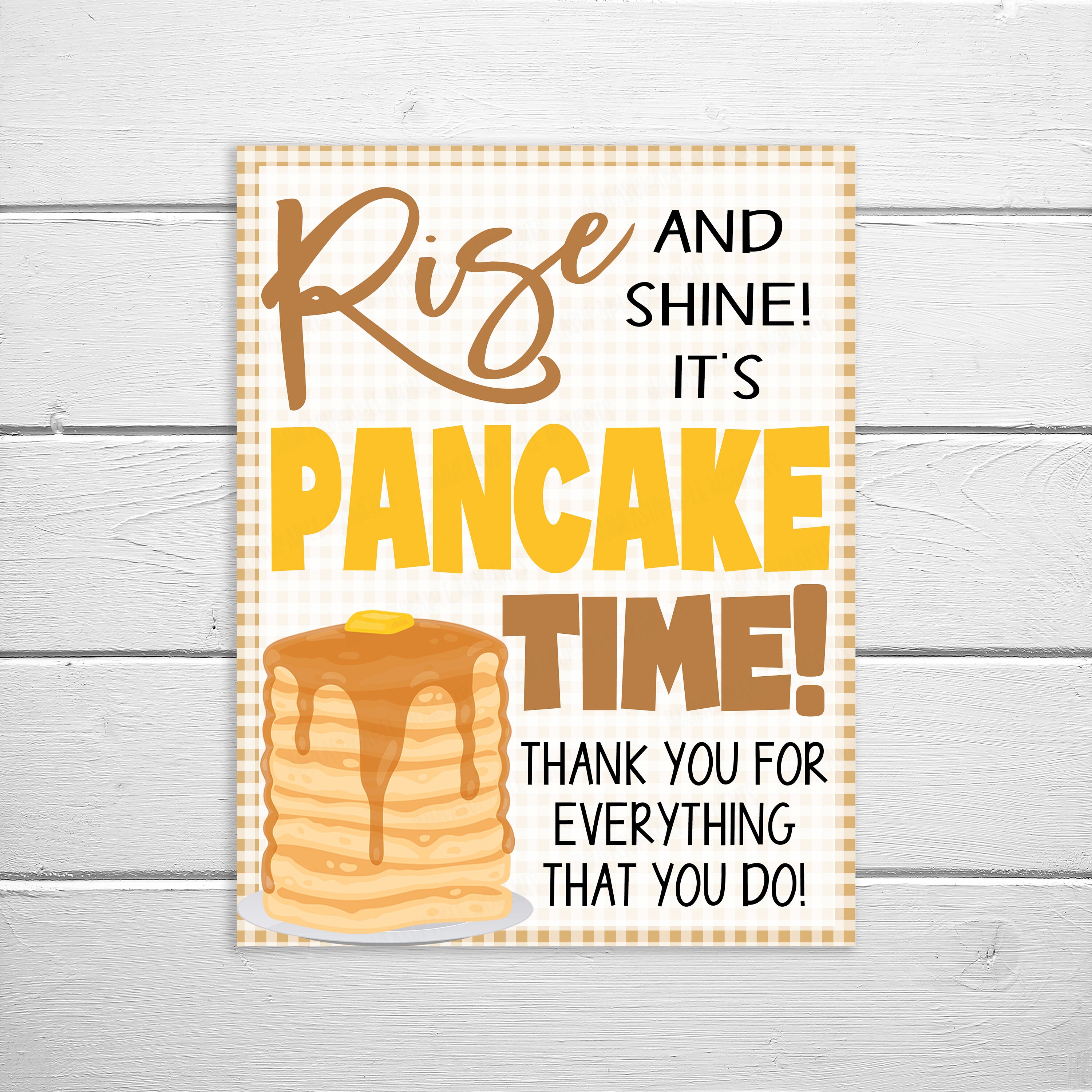Pancake Breakfast Appreciation Sign Rise and Shine It's Etsy Canada