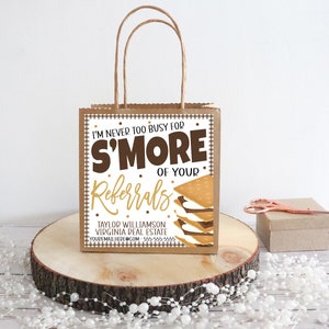 S'more 紹介ギフト タグ、紹介への感謝、クライアントへのギフト、中小企業のマーケティング、不動産、銀行、保険、ホスピスの印刷可能なタグ