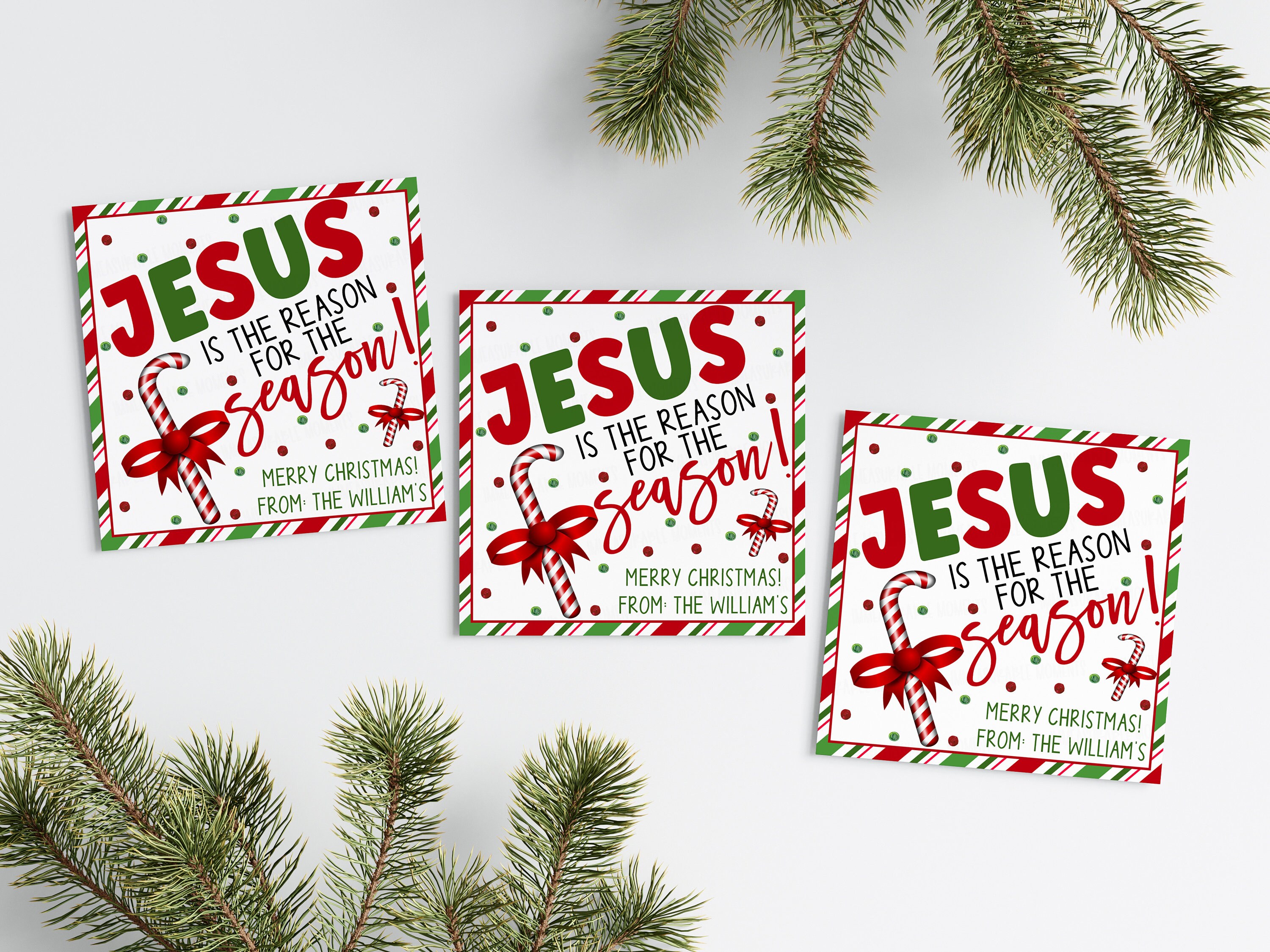 Jesus Gift Tag, Jesus is the Reason for the Season, Christian Gift Tag ...