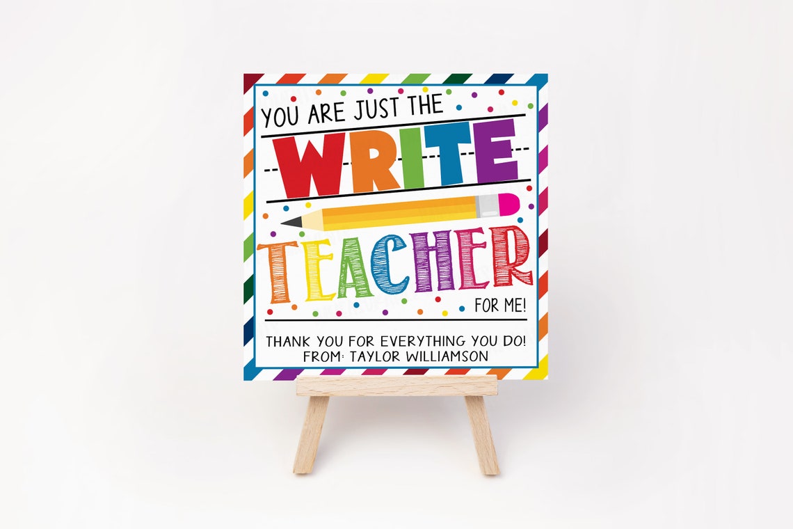 Teacher Pencil Gift Tags Editable Teacher School Appreciation Etsy
