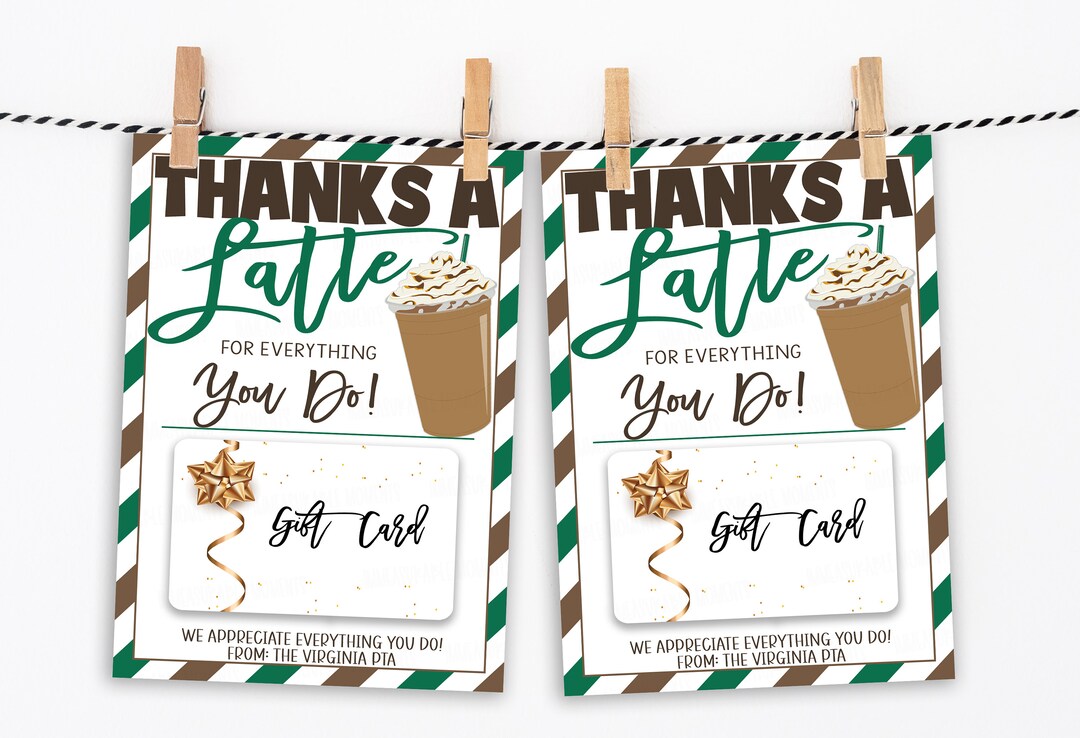 Thanks A Latte for All You Do, Editable Printable Appreciation Gift Tag ...