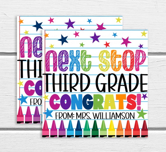 Second Grade Graduation Gift Tag, Next Stop Third Grade, 2nd grade Graduate, End Of School Year Gift Tag Congrats Grad Teacher Elementary Il_570xn
