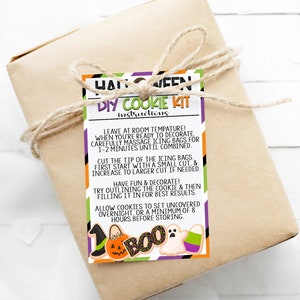 Halloween Cookie Tag/Card, Cookie Kit Instructions, Printable Cookie Kit, Instant Download