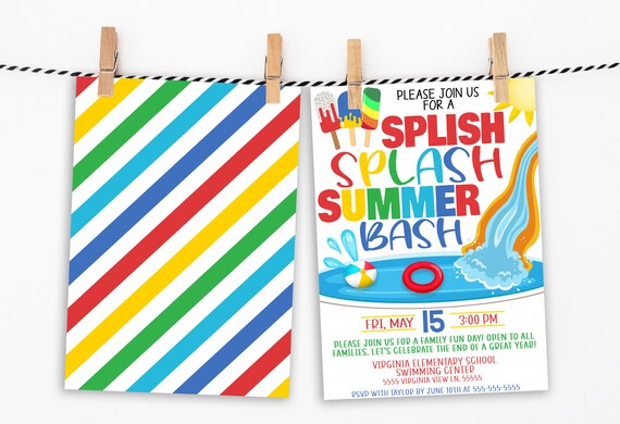 Invitation A La Remise Des Diplomes De La Fete A La Piscine Etsy France Invitation A La Remise Des Diplomes De La Fete A La Piscine Etsy France