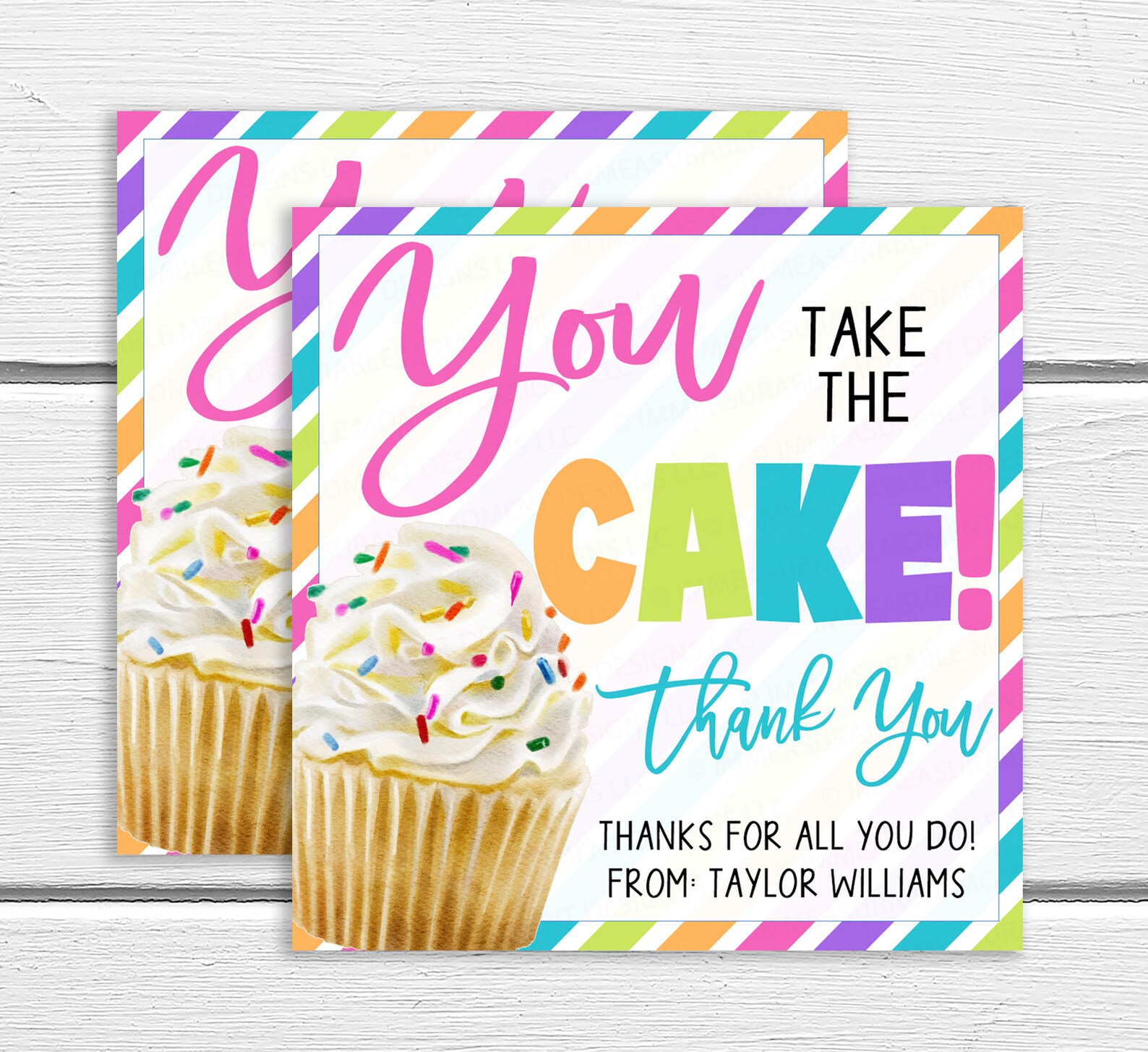 Cupcake Gift Tag You Take the Cake School Teacher Staff - Etsy