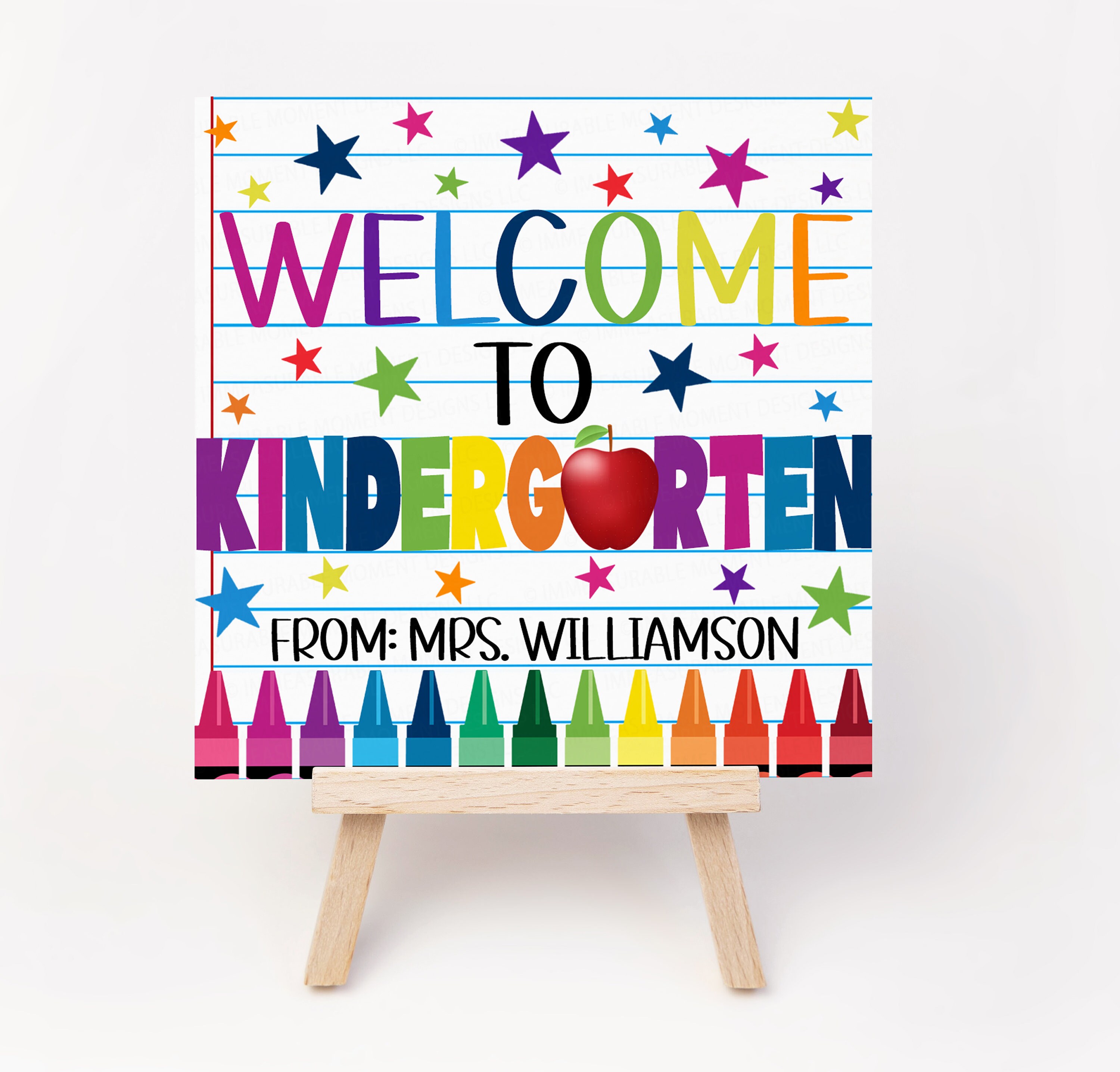Welcome to Kindergarten Gift Tag, New School Year Student Gift, Kinder ...