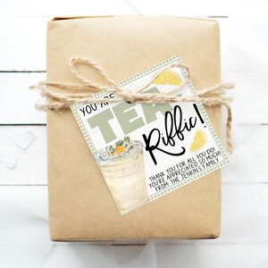 Iced Tea Gift Tag, Editable You are TEA-riffic, Iced Tea Appreciation Tag, Teacher Staff Classroom School PTO PTA, Employee Volunteer Nurse