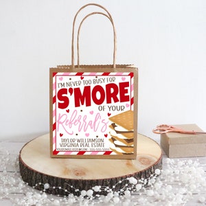 Valentine's S'more Pop By Gift Tags, Valentine Smore Verzekeringsagent, Makelaar Klant Gezondheidszorg Marketing, S'more Waardering, Bewerkbaar