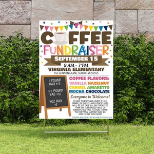 Coffee Fundraiser Flyer, Editable Printable, PTO PTA School Church Business Fundraiser Event, Nonprofit Charity Benefit Invitation image 5