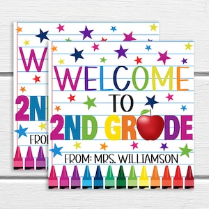 Welcome To Second Grade Gift Tag, New School Year 2nd Grade Student Gift, Gift From Teacher, New Students, School Staff, Editable Printable