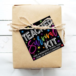 Teacher and Staff Survival Kit Gift Tag, Printable Back to School Gift Bag Tag, PTO PTA, Thank You Appreciation Ideas, Gift For Teachers