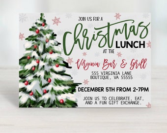 Christmas Lunch Invitation Card, Employee Business Work Fall