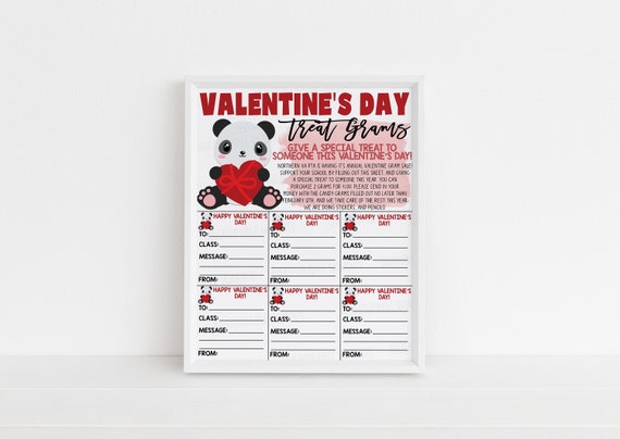 Valentine's Day Gram Flyer, Editable Treat Gram Fundraiser, School Church PTA PTO Flyer, Class Party Flyer, Food Allergy Friendly Il_570xn