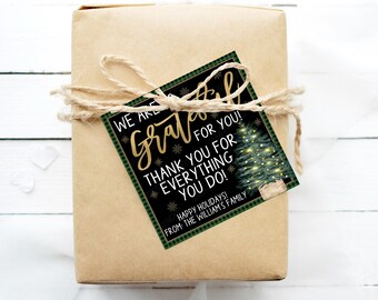 Holiday Thank You Appreciation Gift Tag, Editable Thank You Employee Teacher Nurse Office Staff Employee Co-worker PTA PTO, Christmas Tag