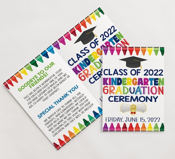 Kindergarten Graduation Ceremony Program Template Kinder, Elementary