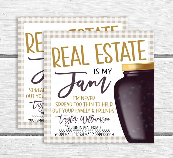 Real Estate Is My Jam Pop By Gift Tags, Popby Marketing Referral