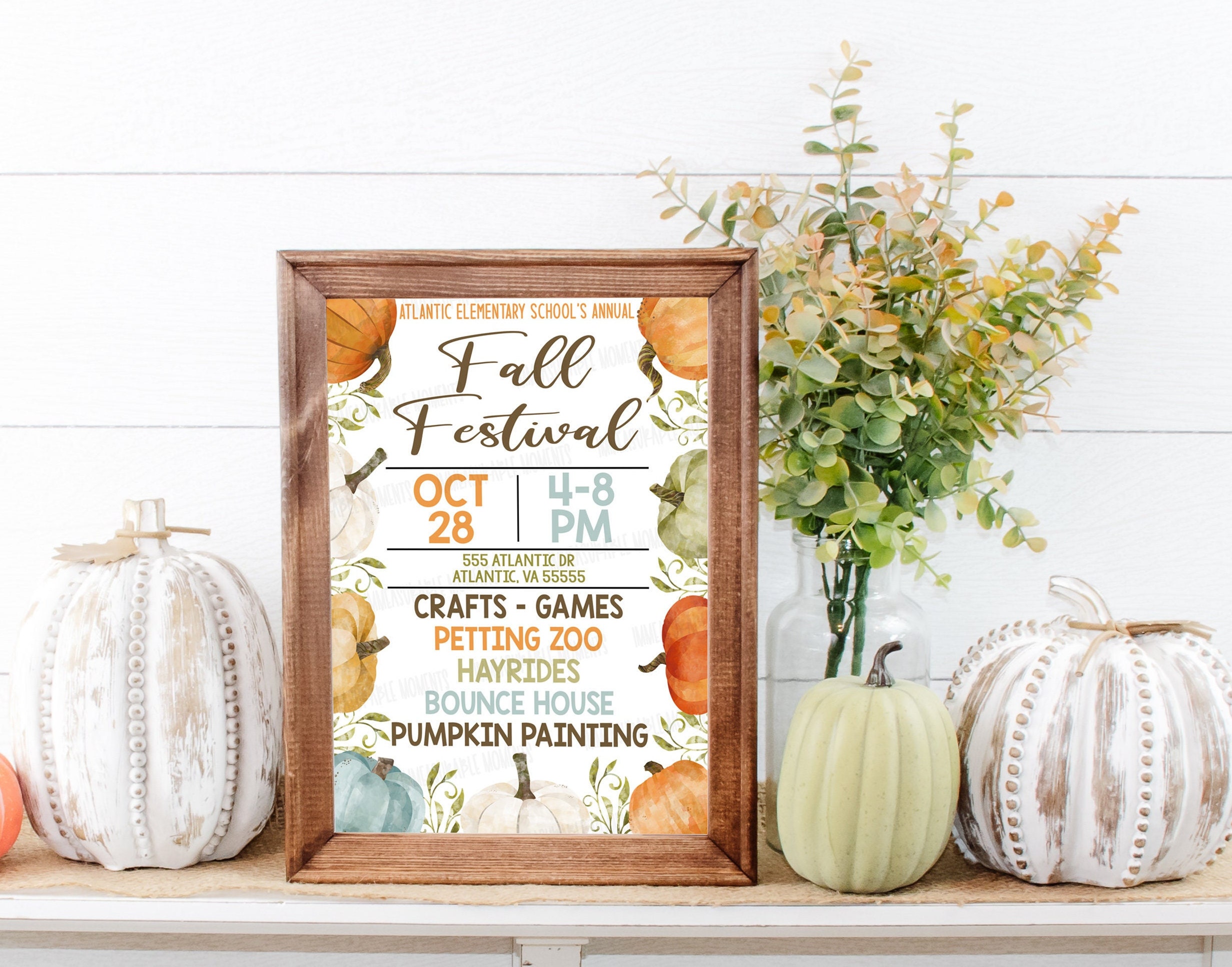 EDITABLE Fall Festival Flyer Invitation Kids Fall Event - Etsy 日本