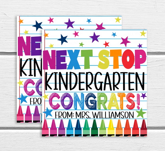 Preschool Graduation Gift Tag, Editable Next Stop Kindergarten, Congratulation Pre-K PreK Graduate, End Of School Year Gift Tag, Grad Class Il_570xn