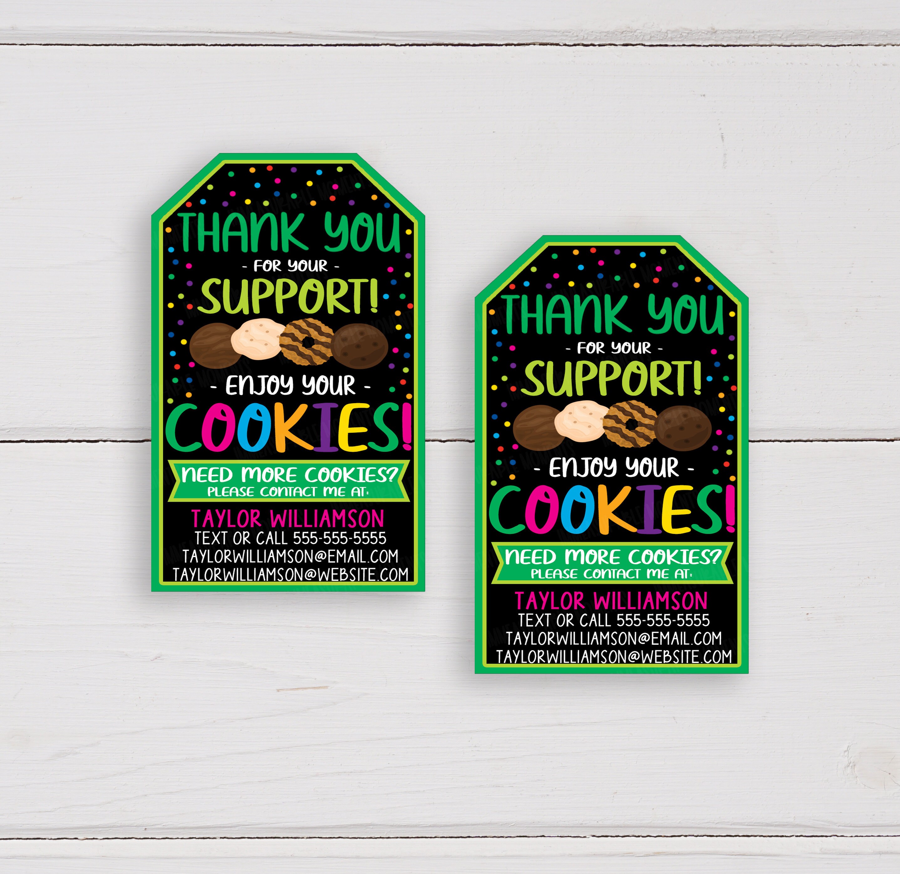 Scout Cookie Thank You Tags Editable Girl Cookie Troop Booth - Etsy