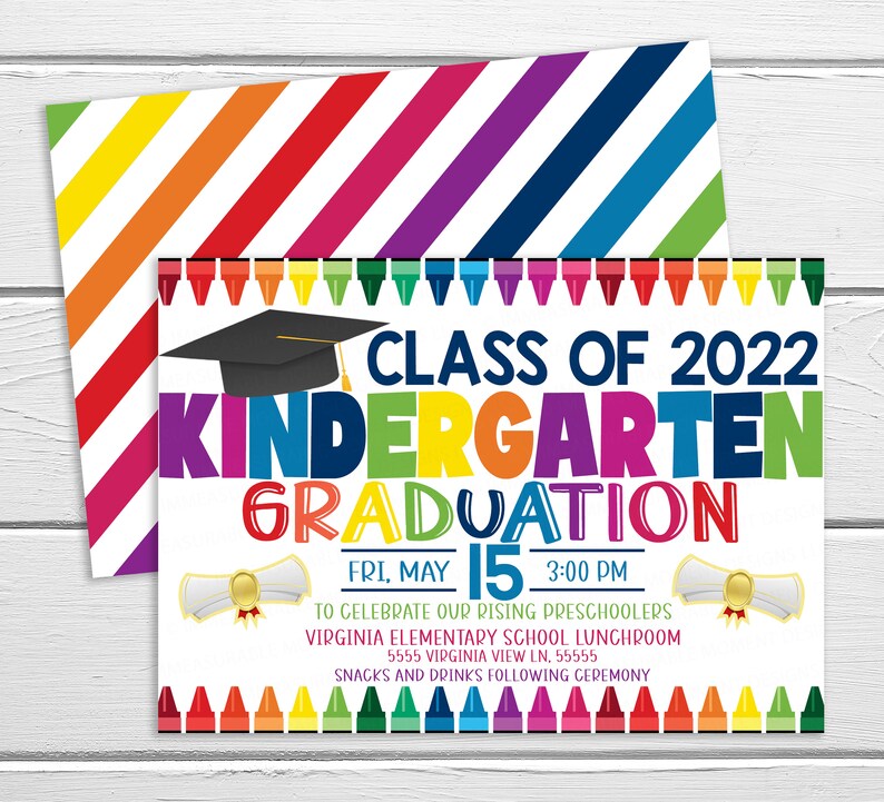 Kindergarten Graduation Celebration Invitation Grad | Etsy