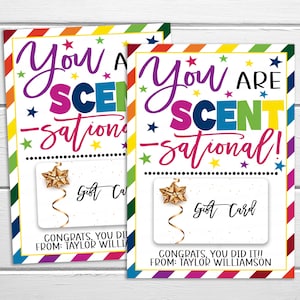Support de carte-cadeau d’appréciation, vous êtes Scent-Sational, corps de bain, merci employé personnel garderie PTO PTA infirmière imprimable modèle modifiable
