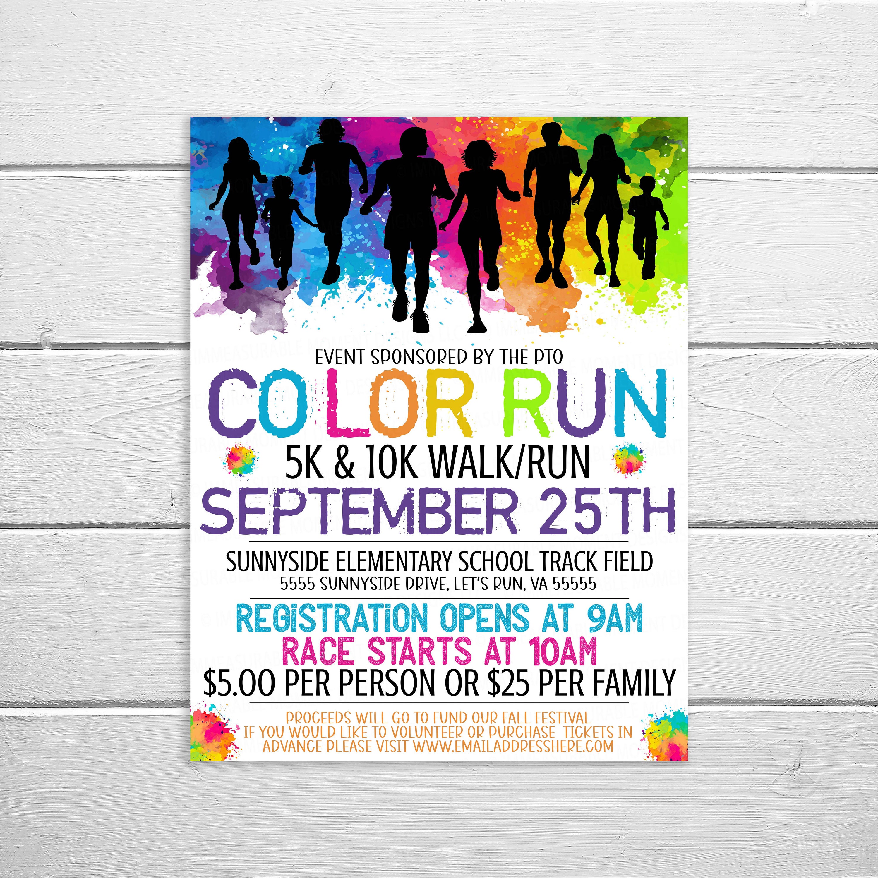 Glow In The Dark Run Flyer Invite TidyLady Printables 50 OFF