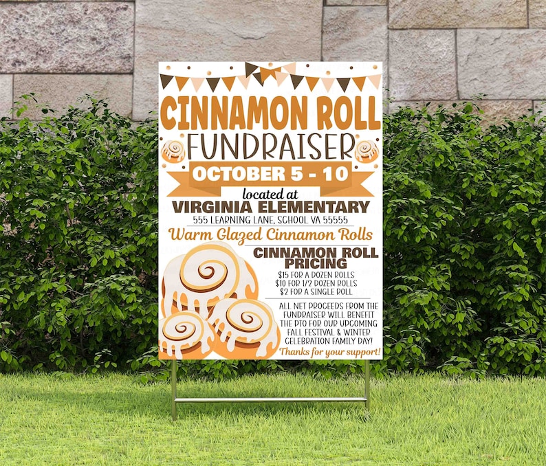 Cinnamon Roll Fundraiser Flyer Cinnamon Buns Editable - Etsy