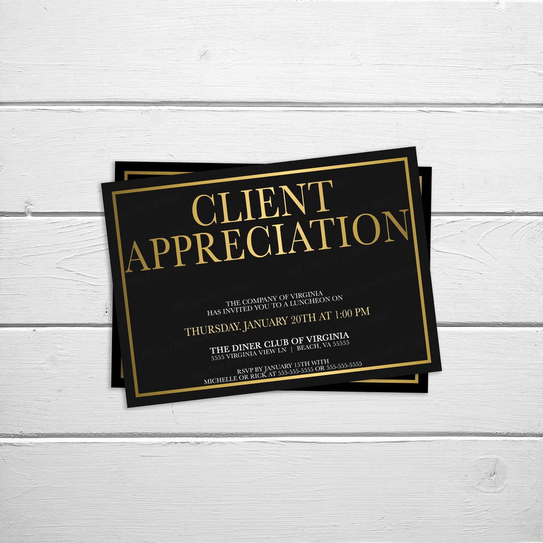 Client Invite Sample Client Appreciation Invitation, Staff Employee Office Business Work ...