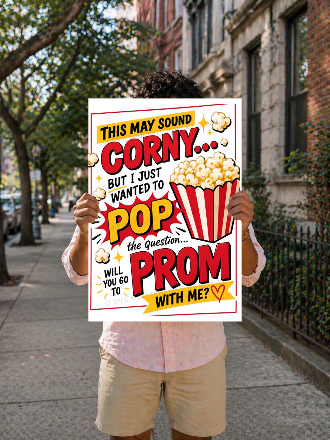 Popcorn Promposal Sign Printable, Pop the Question Prom Poster, Prom ...