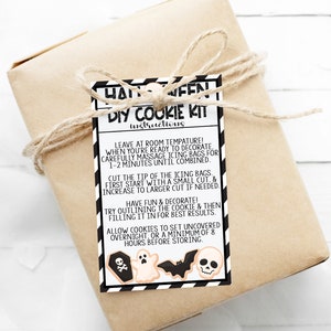 Halloween Cookie Tag/Card, Cookie Kit Instructions, Printable Cookie Card, Instant Download