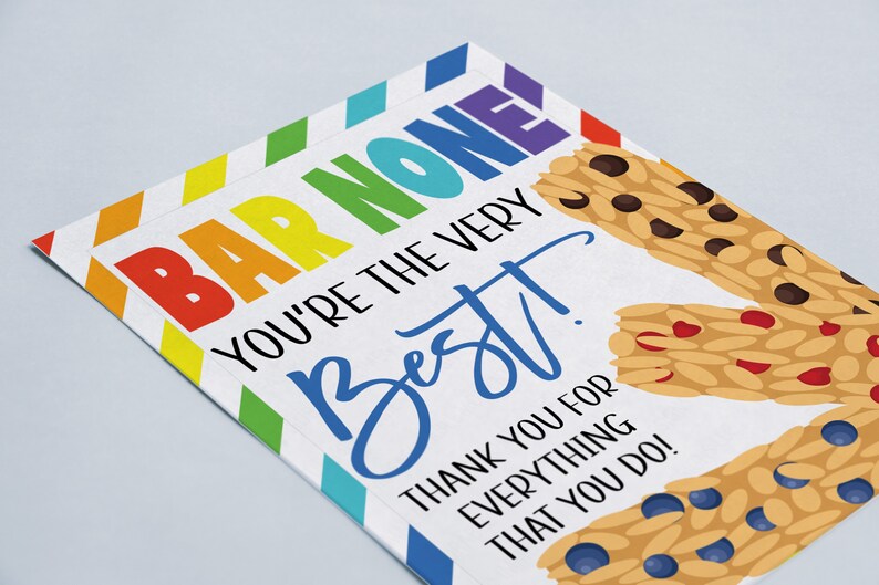 Granola Bar Sign Bar None You're the Best Employee Staff Etsy