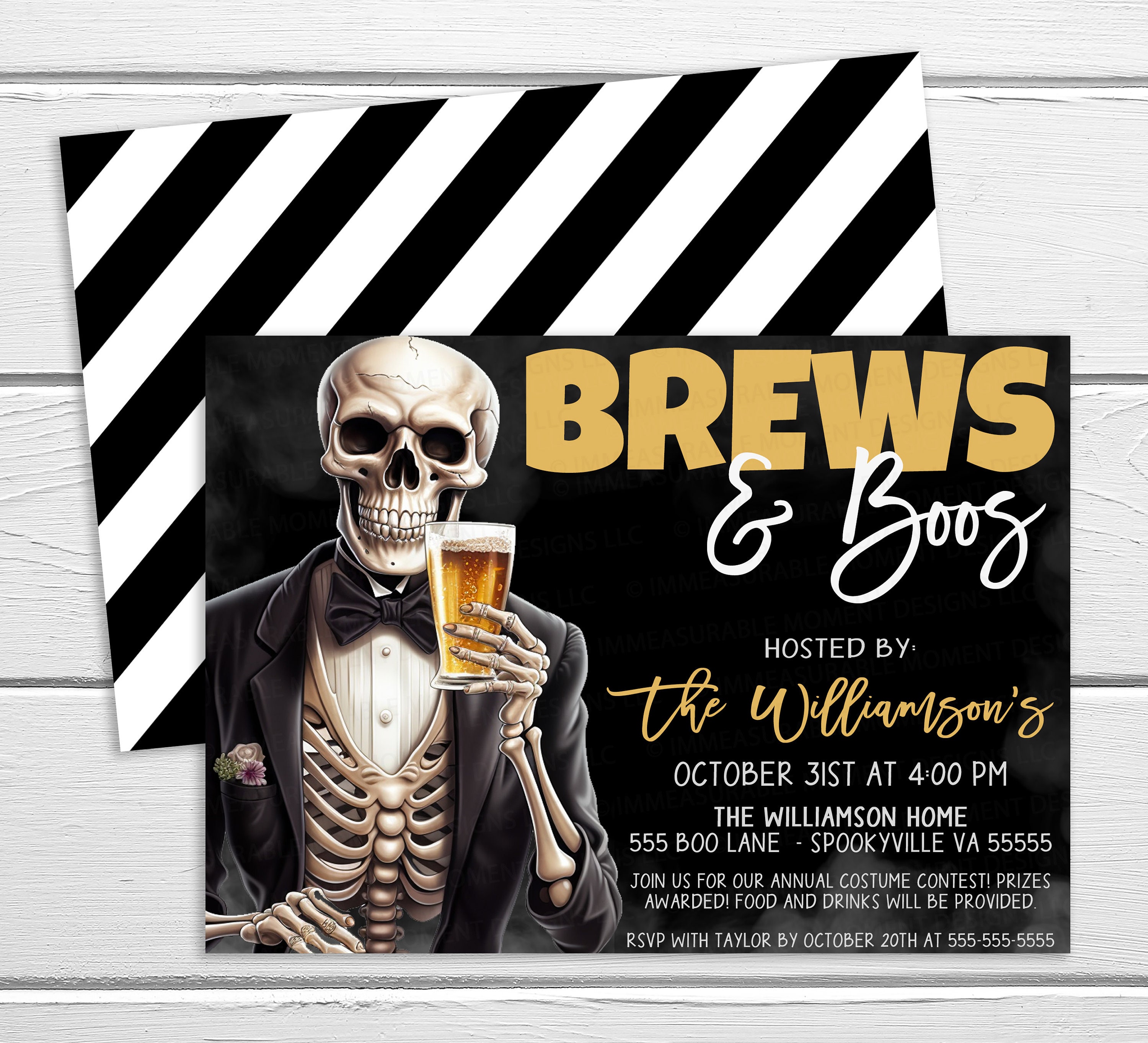 Invitación a cervezas y abucheos de Halloween, invitación a fiesta para adultos con disfraces de parejas, compromiso nupcial de despedida de soltera de baby shower con alcohol, imprimible