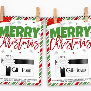Frohe Weihnachten Geschenk Kartenhalter, Feiertag Anerkennung Danke, Mitarbeiter Mitarbeiter Volunteer Lehrer Mitarbeiter Krankenschwester PTO PTA Printable Template