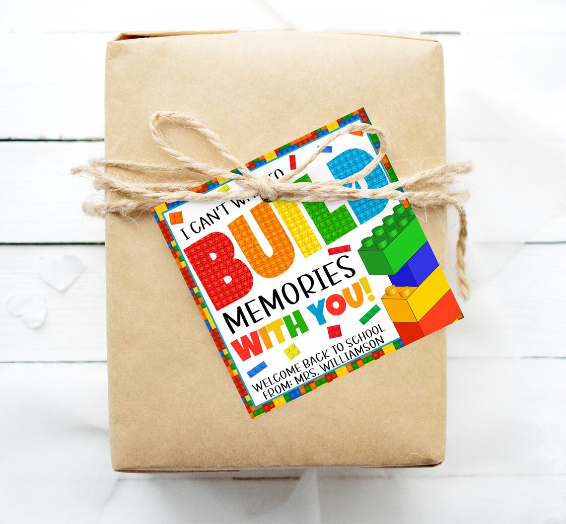 Back to School Building Block Gift Tags Gift for Students Etsy