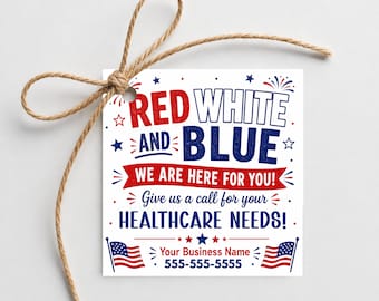 Patriottische marketingcadeautag bewerkbare afdrukbare, verwijzing patriottische gunsttag, Independence Day Treat-tag, bewerkbare 4 juli-feest