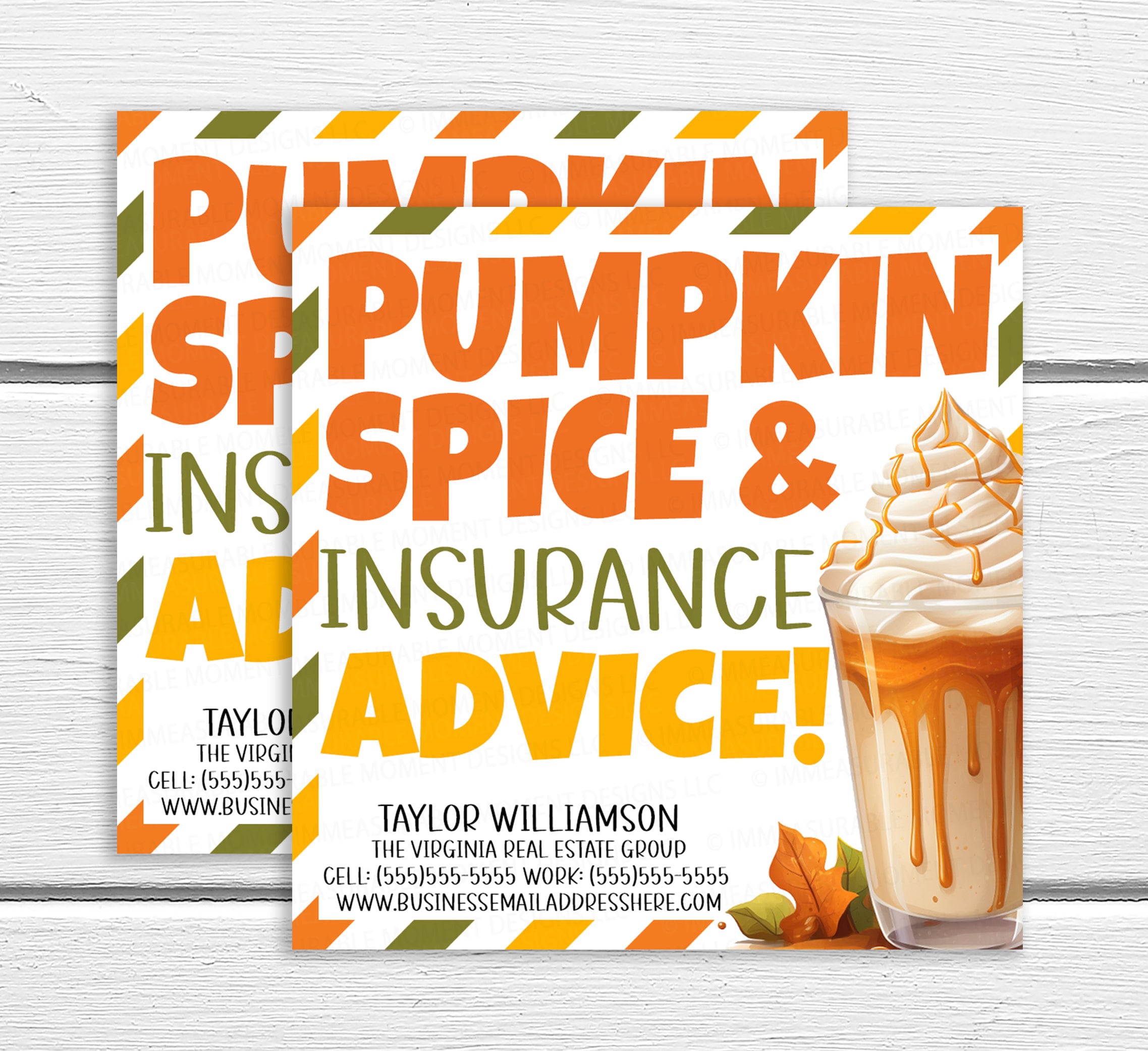 Fall Insurance Ad Fall Insurance Marketing Gift Tags, Pumpkin Spice & Insurance Advice ...